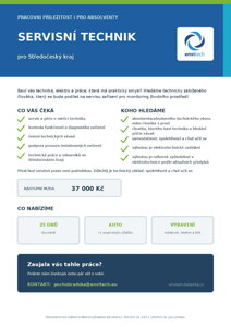 NOVÁ PRACOVNÍ PŘÍLEŽITOST - SERVISNÍ TECHNIK pro Středočeský kraj